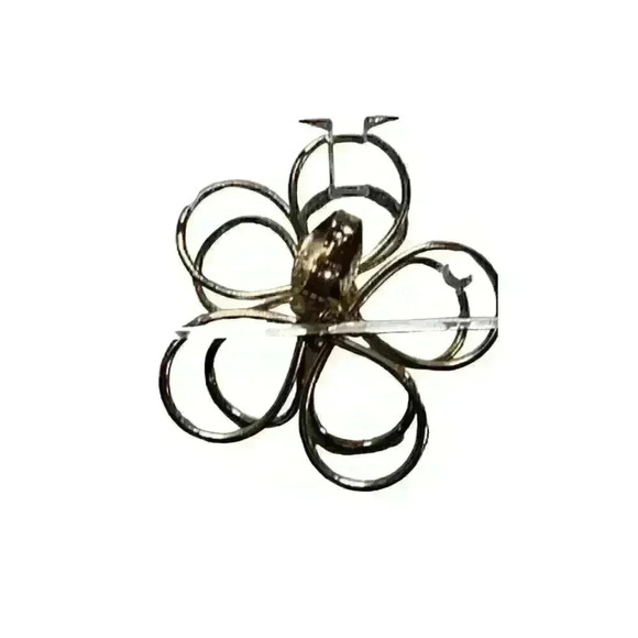 Golden Wire Petunia Stud Earrings - Picture 1 of 7